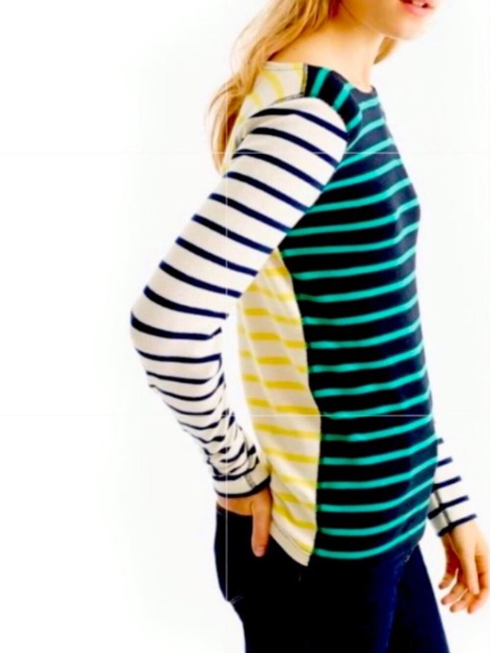 J CREW STRIPED LONG SLEEVE TOP